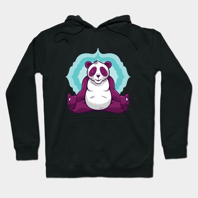 Panda yoga meditation funny Hoodie by Midoart